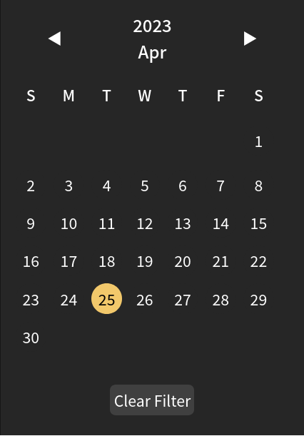 screenshot of Personal productivity hub's calendar view feature