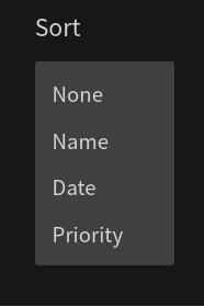 screenshot of Personal productivity hub's sorter feature
